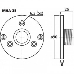 Male Screw Adapter for 1 Inch Motor | HA-35