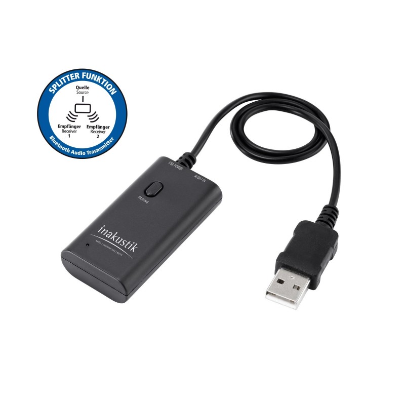 Emetteur/splitter bluetooth entrée jack 3.5mm de la marque Inakustik.