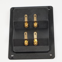 Bornier double plaqué or 96 mm x 123 mm (cavalier inclu) - WT-96-123-G