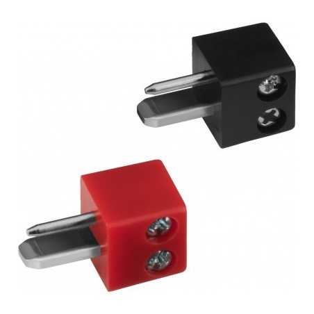 Fiche DIN 2 broches mâle (la paire) - fixation par vis - CP-20
