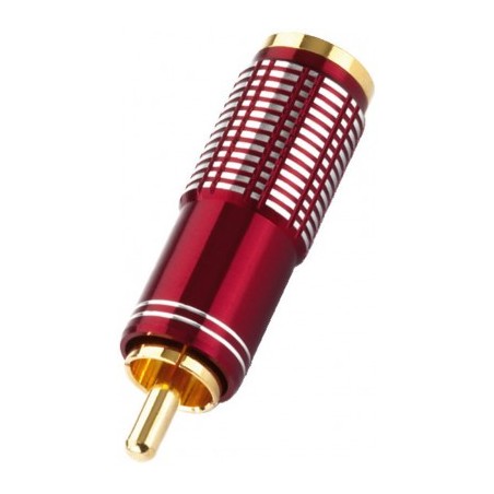 Fiche RCA simple laiton plaquée or - diam 5 à 7.2 mm