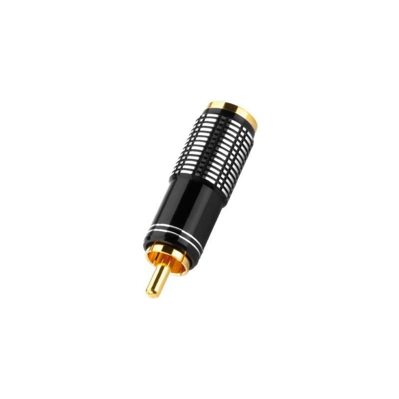 Fiche RCA simple laiton plaquée or - diam 5 à 7.2 mm