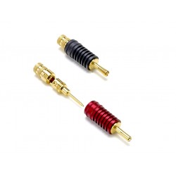 Fiche banane plaquée or à serrage coaxial - WT-LMB (à l'unité)