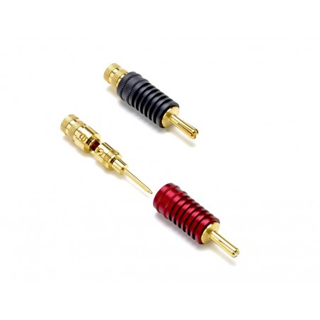 Fiche banane plaquée or à serrage coaxial - WT-LMB (à l'unité)