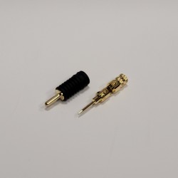 Fiche banane plaquée or à serrage coaxial (à l'unité)