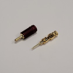Fiche banane plaquée or à serrage coaxial (à l'unité)