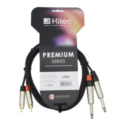 Câble Jack 6,35 (x2) - RCA (x2) - Premium series - 1,5m
