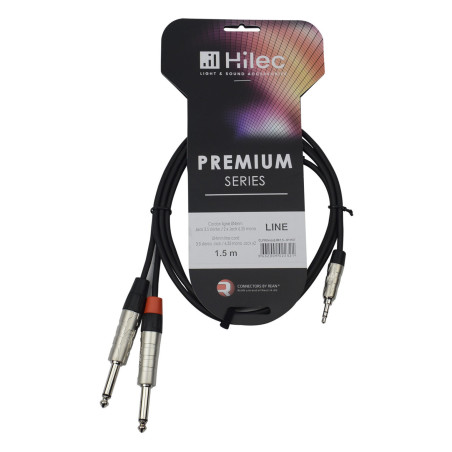 Câble Jack 6,35 (x2) - Jack 3,5 - Premium series - 1,5m