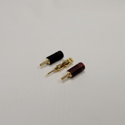 Fiche banane plaquée or à serrage coaxial (à l'unité)