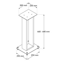 Pied Alva plus 66cm (la paire)
